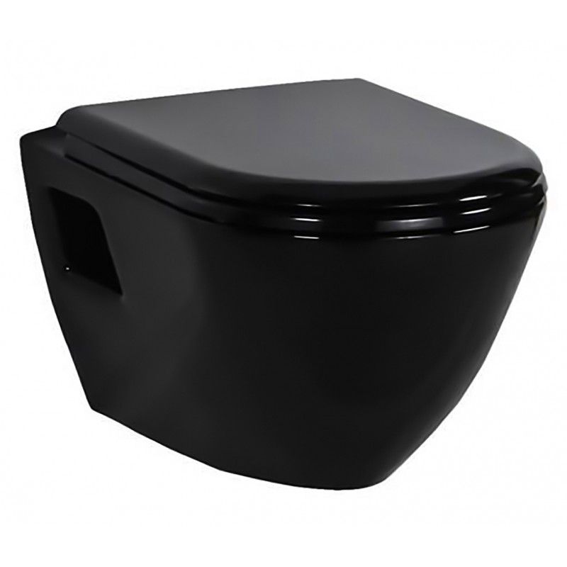 Creavit Design hangtoilet met RVS bidetsproeier zwart