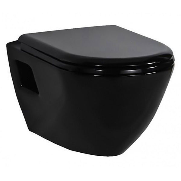 Creavit Design Hangtoilet met RVS Bidetsproeier – Zwart