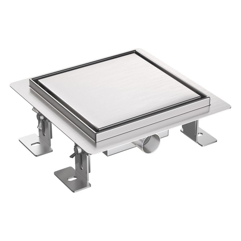 ALONI DOUCHEPUT - MET TEGELROOSTER - 15X15CM - GEBORSTELD RVS - detailafbeelding