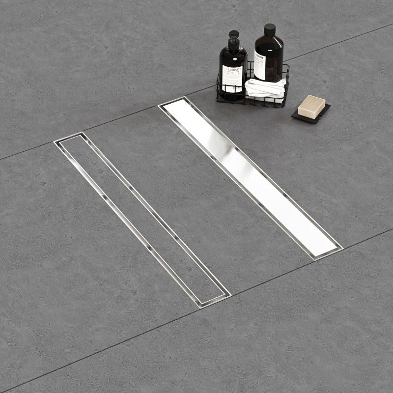 ALONI DOUCHEGOOT - MET TEGELROOSTER - 90 CM - GEBORSTELD RVS - detailafbeelding