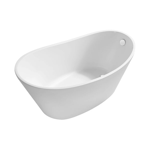 Baignoire autoportante Trapèze 170 x 77 cm acrylique brillant blanc avec bonde brillant blanc