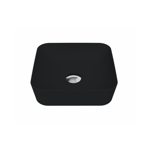 Creavit Ultra Keramische Opbouwwastafel Vierkant 40 cm - Mat Zwart