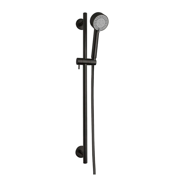 UniMatch Cadans ensemble barre coulissante complet avec douchette 3 positions Ø 8 cm noir mat