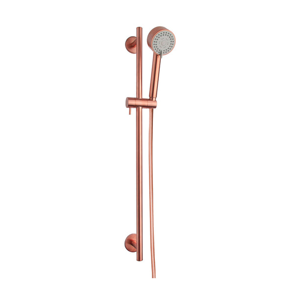 UniMatch Cadans ensemble barre coulissante complet avec douchette 3 positions Ø 8 cm cuivre brossé