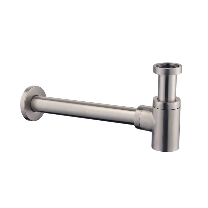 UniMatch fonteinsifon 5/4" x 32 mm in geborsteld staal, perfect voor elke afvoerinstallatie.