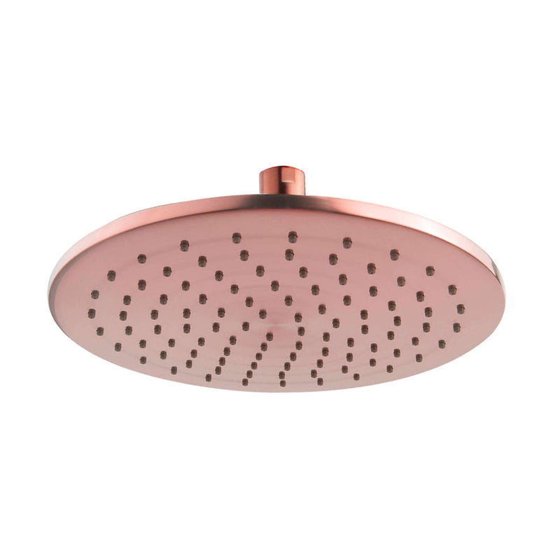 UniMatch hoofddouche rond 25 x 0,8 cm geborsteld koper