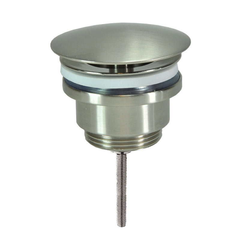 UniMatch open afvoerplug 5/4'' geborsteld staal luxe vaste waste met zilveren afwerking