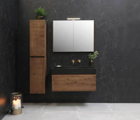 INK onderkast fineer chocolate - sfeerbeeld badkamer