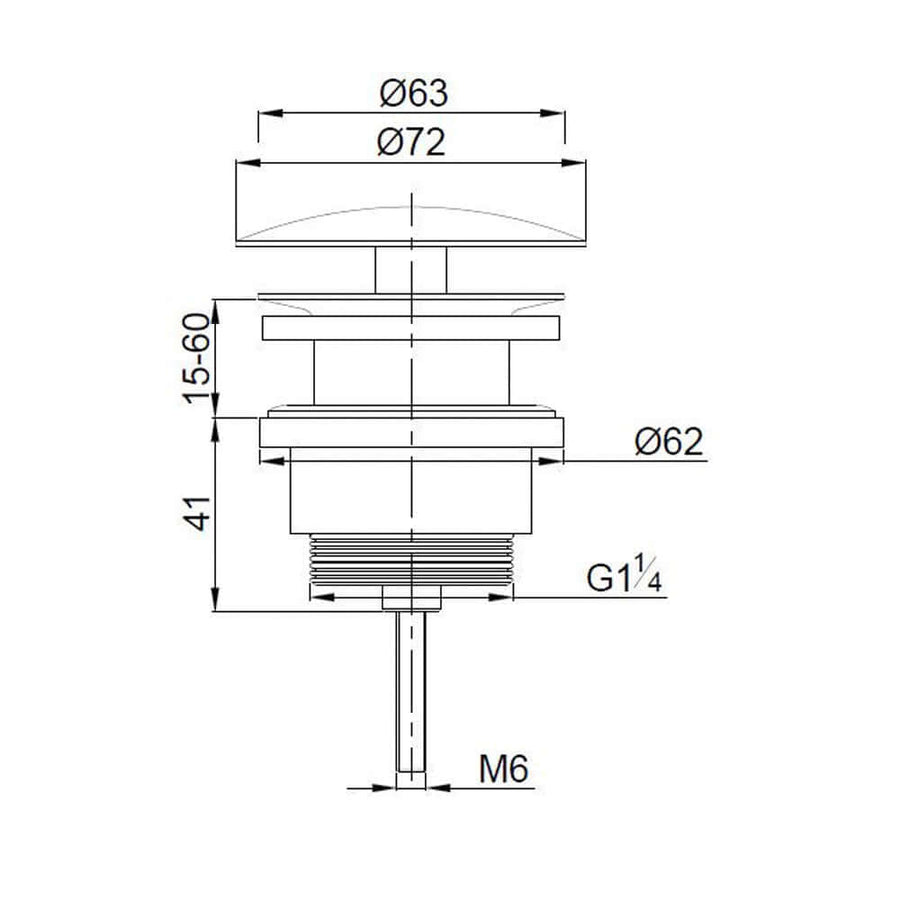 Caral 5/4" Bouchon de vidange ouvert blanc Wiesbaden