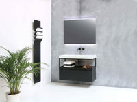 INK Urban wastafel porselein glans wit 100 cm - sfeerbeeld badkamer