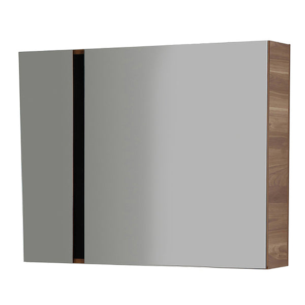 Verti 100 Spiegelkast Okkernoot-Zwart 98 × 80 × 17 cm