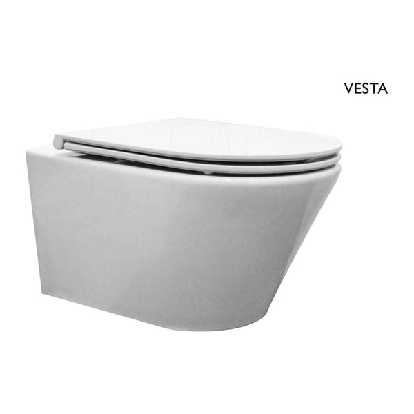 Wiesbaden Vesta wandcloset met Flatline toiletzitting softclose en quick release glans wit