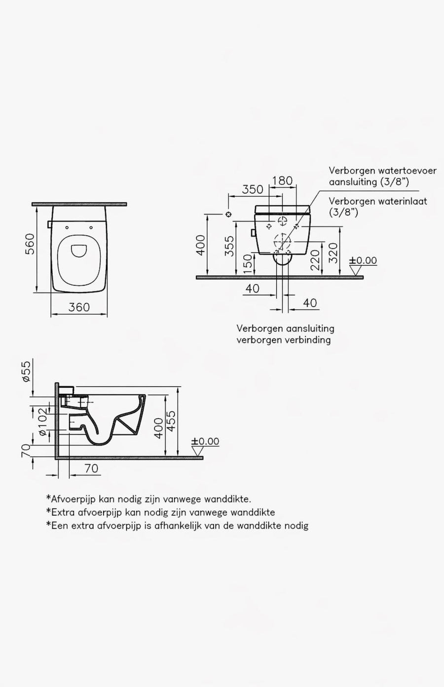 VitrA Metropole Hangtoilet met bidet