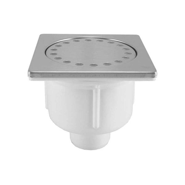 Wiesbaden Doucheplug 10x10 cm Onderuitlaat RVS