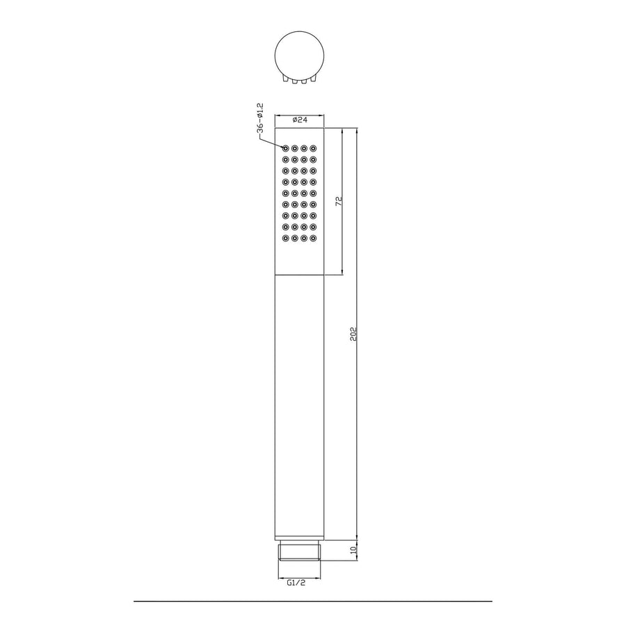 Wiesbaden Remi schuifstangset met stang handdouche 1 standaard 150 cm geborsteld messing/matzwart