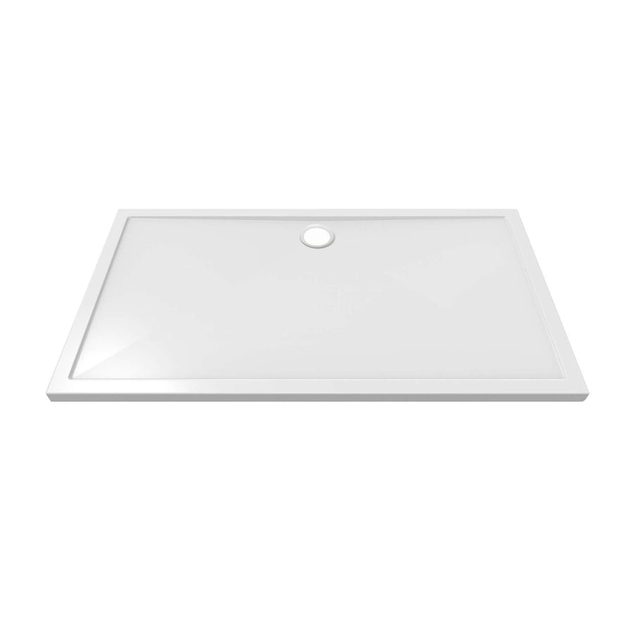 Wiesbaden Acryl Duschwanne 120x90x4 cm weiß rechteckig, Ablauf 90 mm