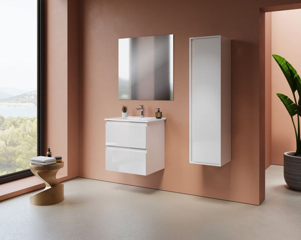 ALONI SALLY XL WASTAFELONDERKAST - 2 LADES - SOFTCLOSE - GREEPLOOS - 56X60X45,3 CM - GLANZEND WIT
