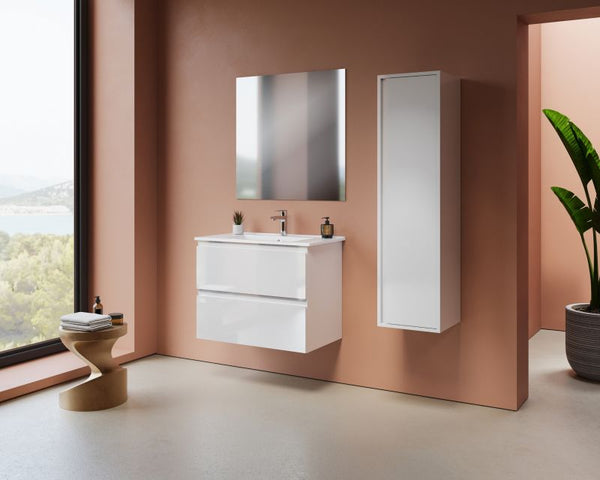ALONI SALLY XL WASTAFELONDERKAST - 2 LADES - SOFTCLOSE - GREEPLOOS - 76X60X45,3 CM - GLANZEND WIT