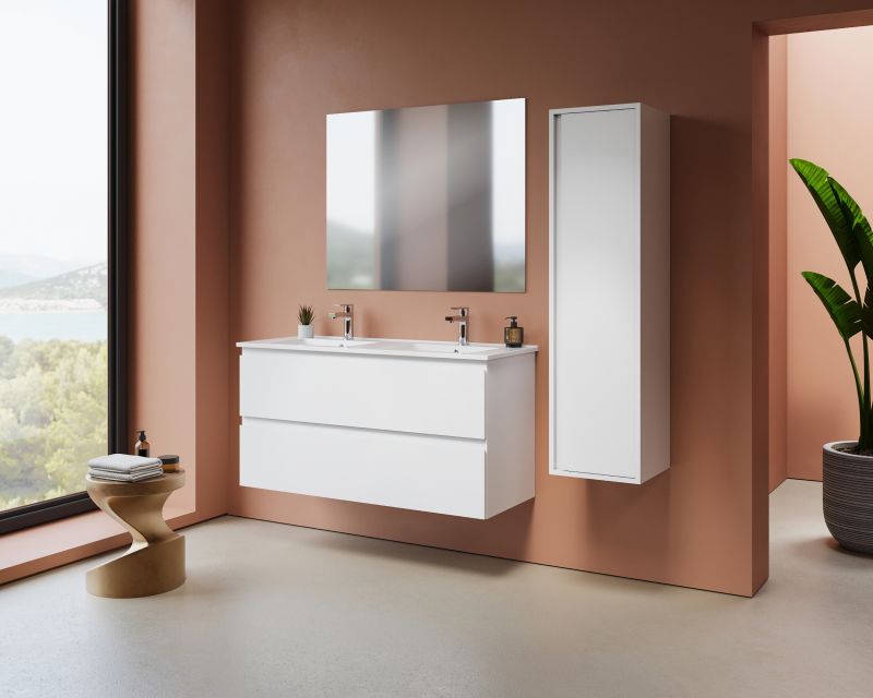 ALONI SALLY XL WASTAFELONDERKAST - 2 LADES - SOFTCLOSE - GREEPLOOS - 118X60X45,3 CM - MAT WIT - productafbeelding