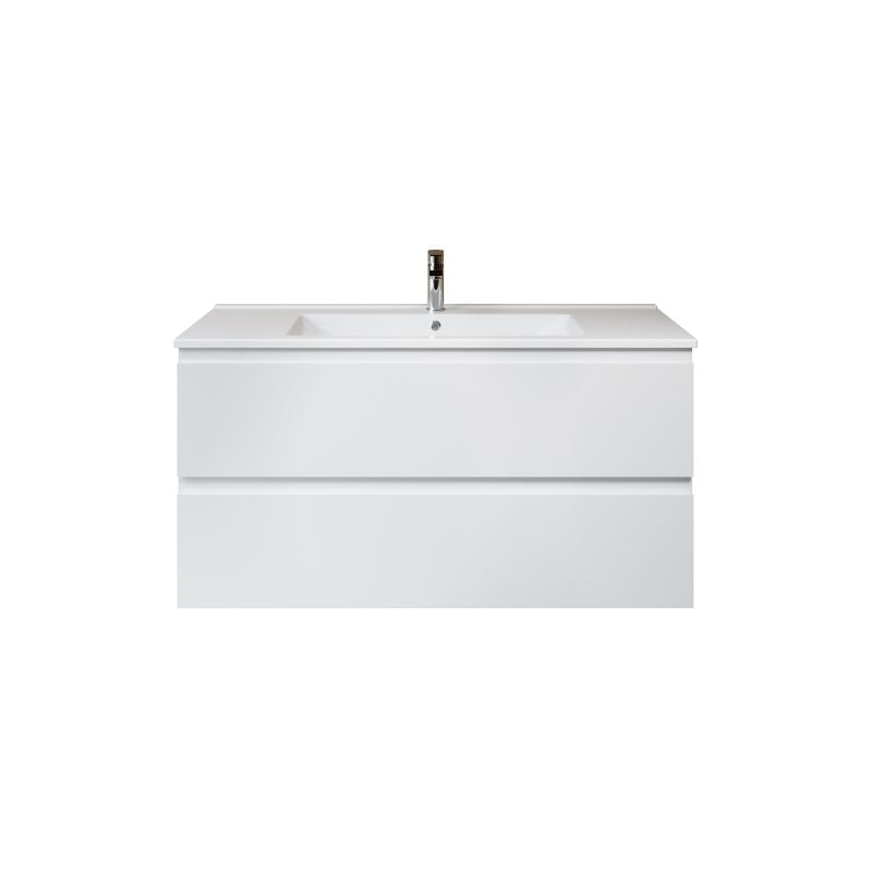 ALONI SALLY XL WASTAFELONDERKAST - 2 LADES - SOFTCLOSE - GREEPLOOS - 118X60X45,3 CM - GLANZEND WIT - detailafbeelding