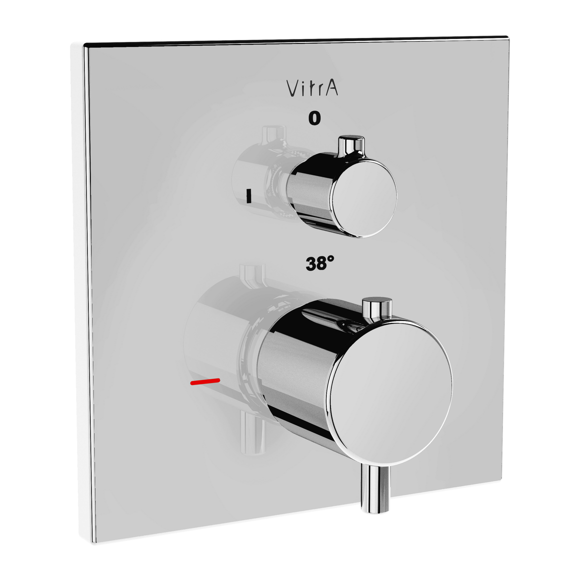 VitrA Root Square Douche/Bad Kraan, Chroom #variant_57380263526724