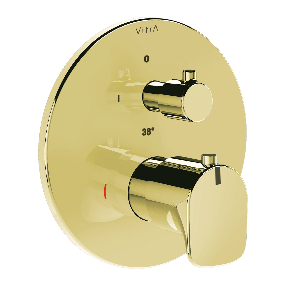 VitrA Root Round Douche/Bad Kraan, Goud #variant_57380263854404