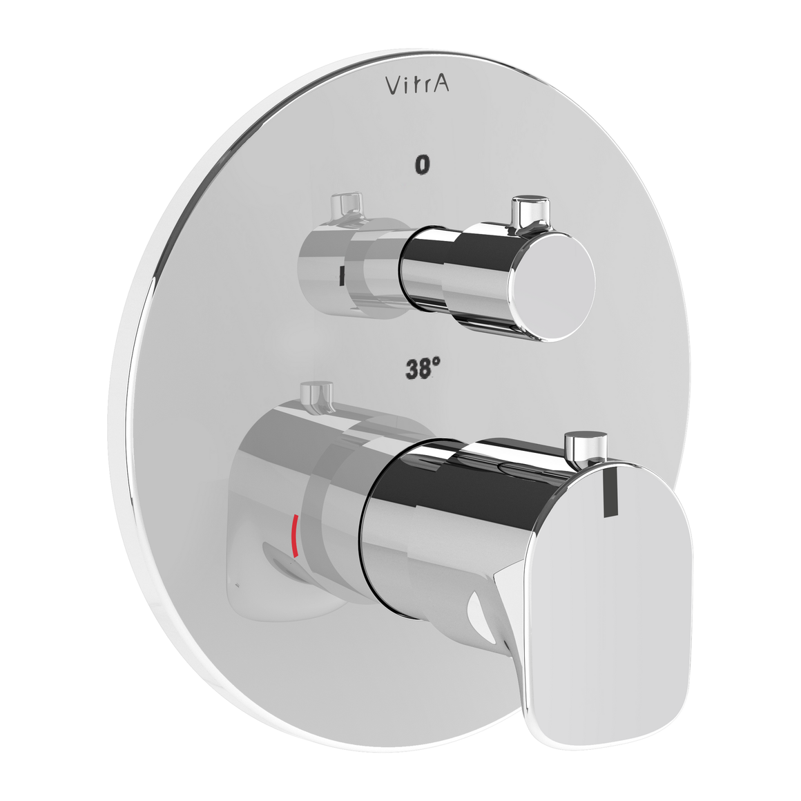 VitrA Root Round Douche/Bad Kraan, Chroom #variant_57380263919940