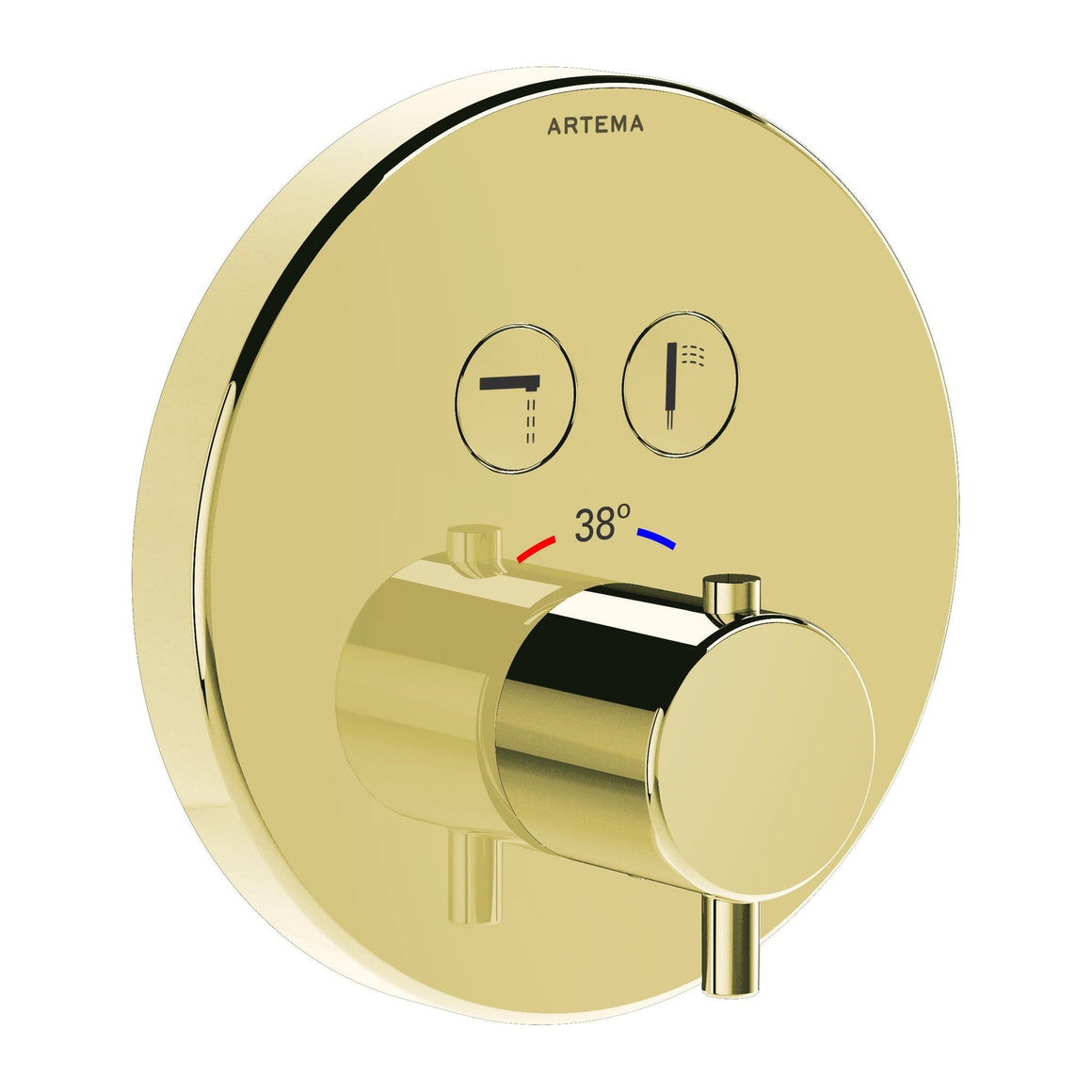 VitrA Root Round Aquacontrol Douche/Bad Kraan, Goud #variant_57380264083780
