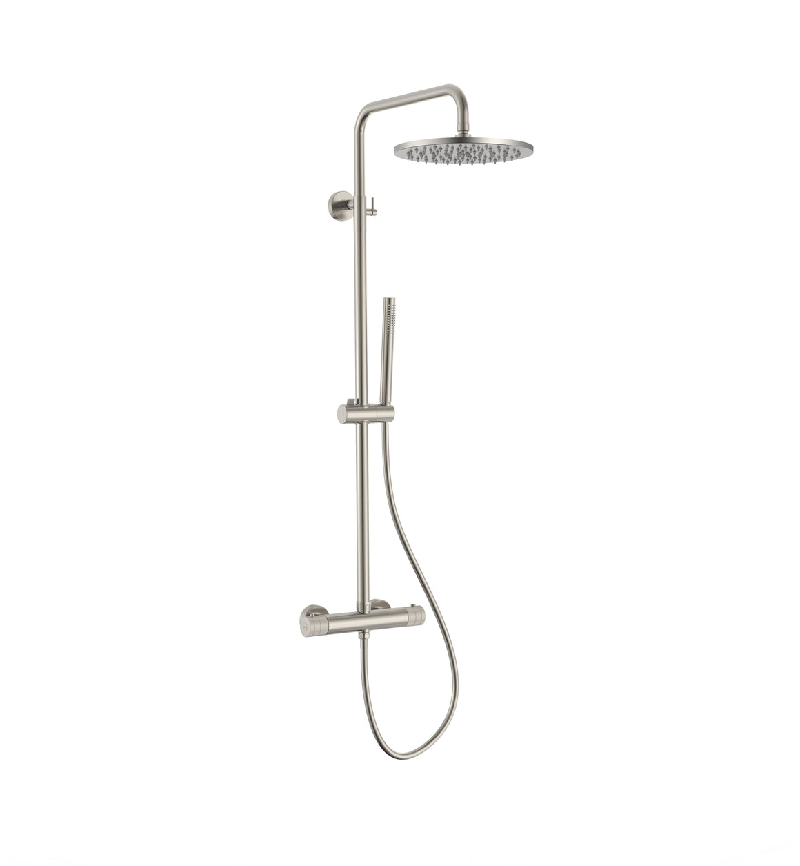Aloni Stria regendoucheset thermostatisch geborsteld RVS productfoto