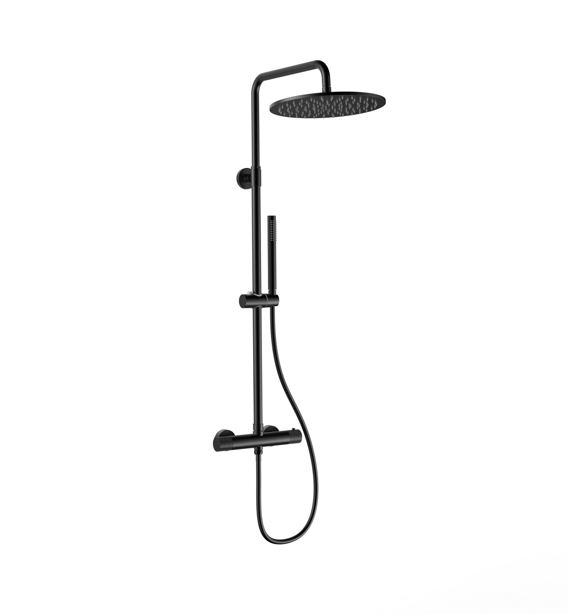 Aloni Stria regendoucheset thermostatisch mat zwart productfoto