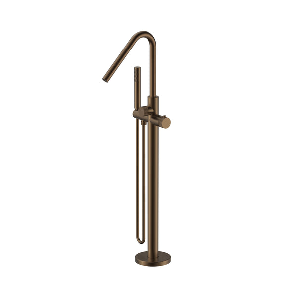 Aloni Stria vrijstaande badthermostaat – met handdouche en doucheslang – knoppen met ribbelstructuur