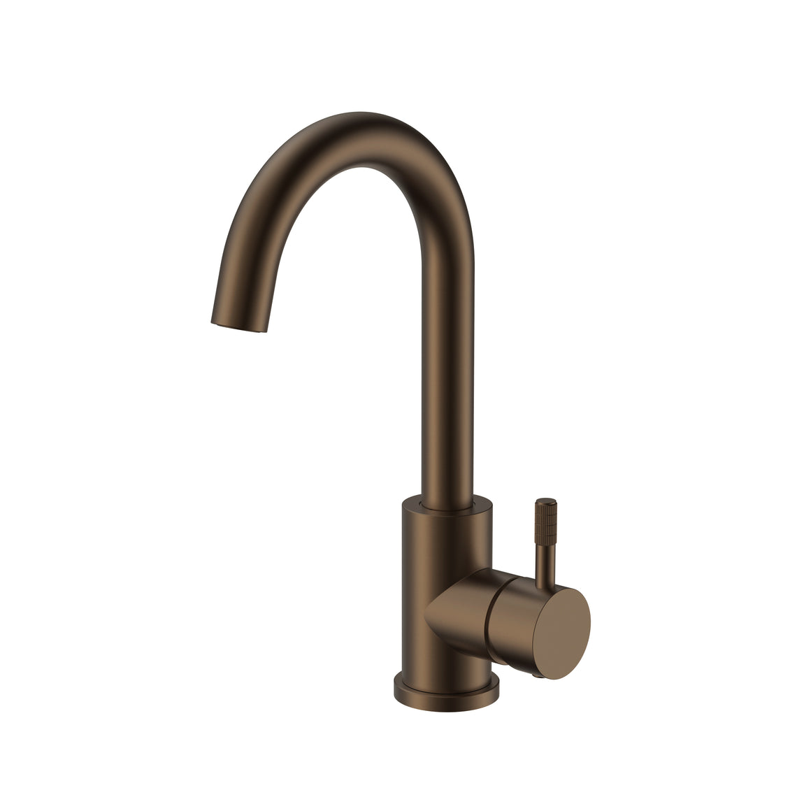 Aloni Stria wastafelmengkraan met gebogen uitloop bruin brons productfoto