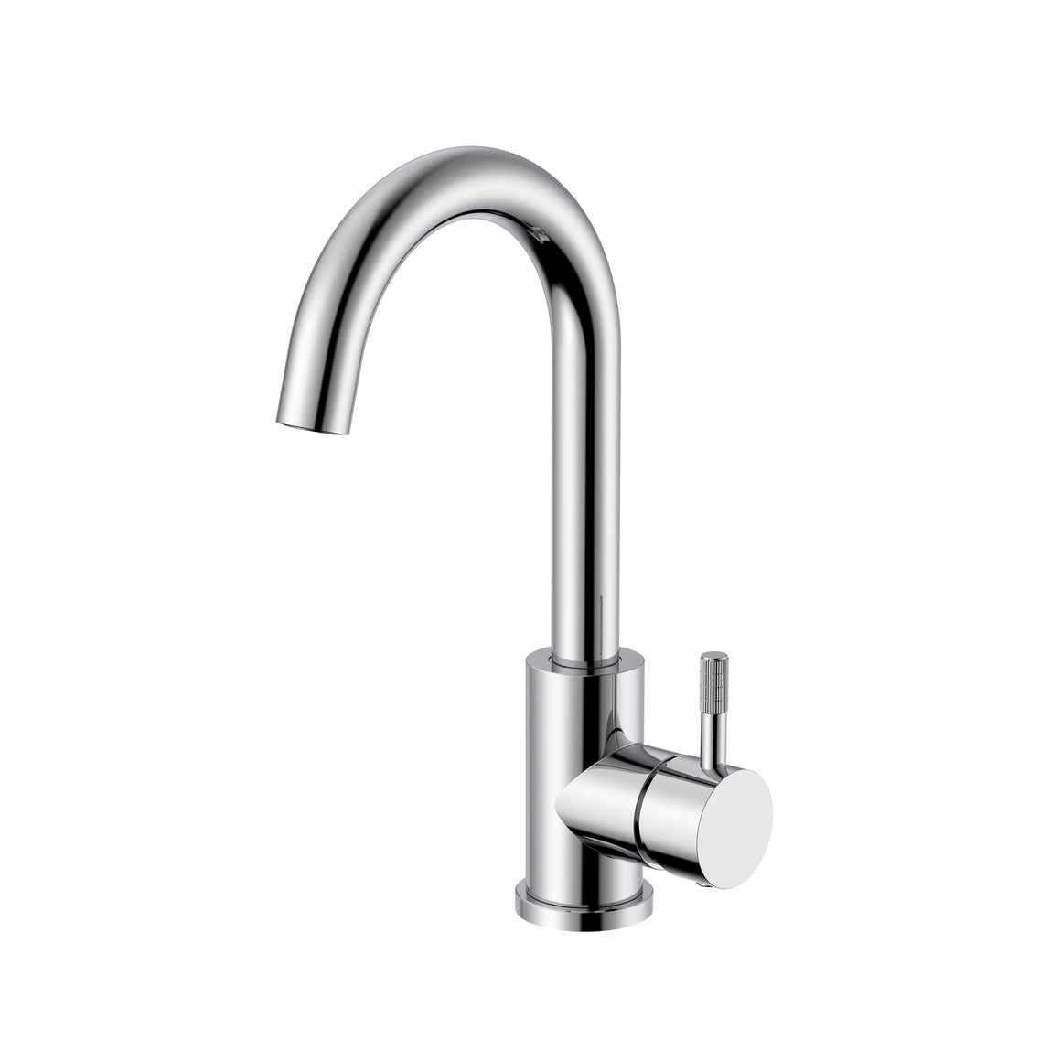 Aloni Stria wastafelmengkraan met gebogen uitloop chroom productfoto