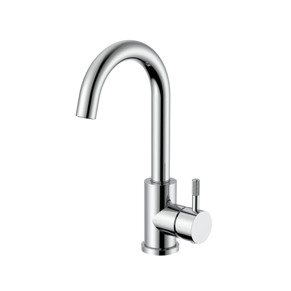 Aloni Stria wastafelmengkraan – gebogen draaibare uitloop – Cold Start – hendel met ribbelstructuur