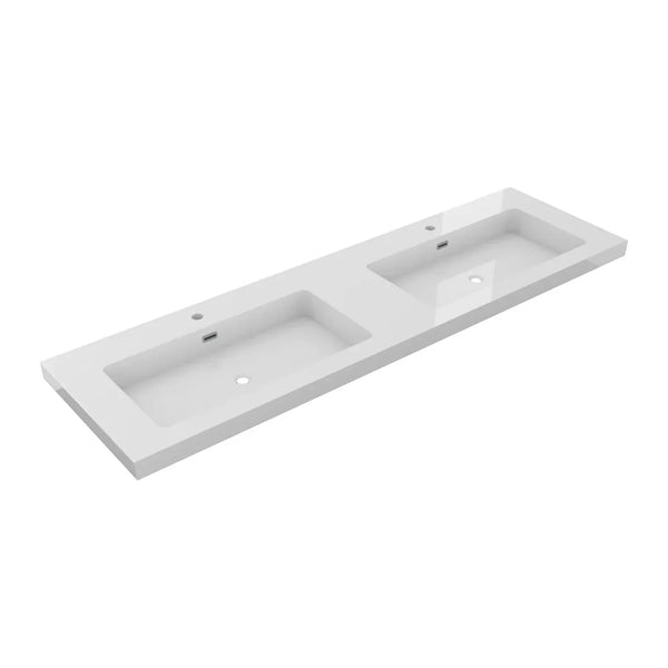 DutchLine Atlanta Wastafel 160 Dubbele Wasbak - 2 Kraangaten
