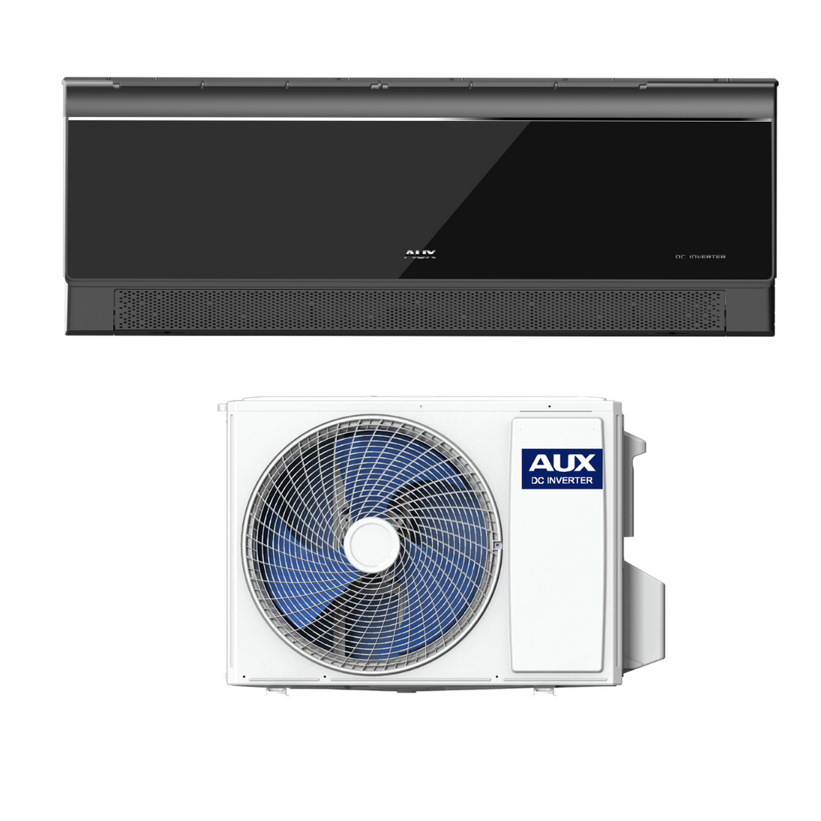 AUX Single Split Airco Totaalpakket – WiFi – R32 Glanzend zwart - productfoto