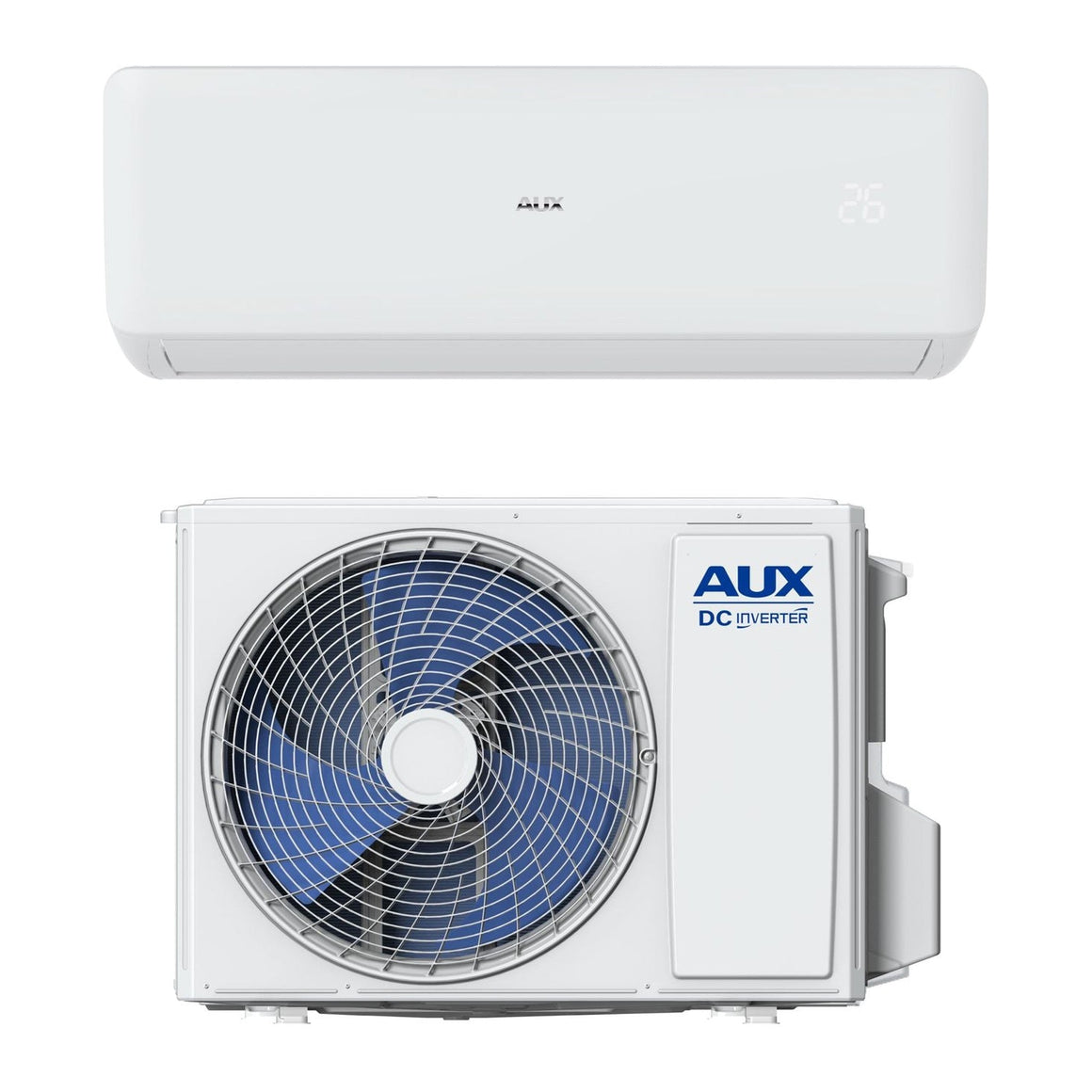 AUX AUX SINGLE SPLIT AIRCO - BUITEN- EN BINNENUNIT - TOTAALPAKKET - KOELEN EN VERWARMEN - WIFI - 18000BTU - 5,1KW - R32 - WIT