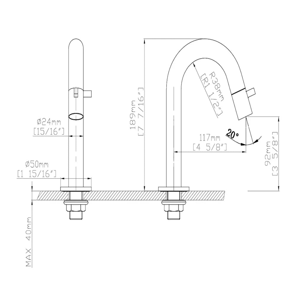 DutchLine Round Fonteinkraan 189mm – Chroom