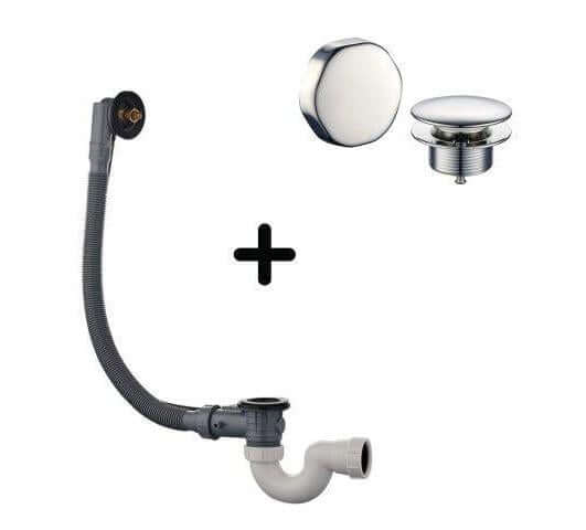 Vidange de baignoire en chrome avec combinaison trop-plein Wiesbaden