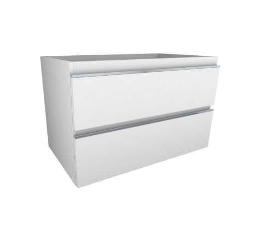 Sigid Badkamermeubelset Wiesbaden 80X46X58 Cm in MDF Hoogglans Wit (1 Kraangat, 2 Laden)