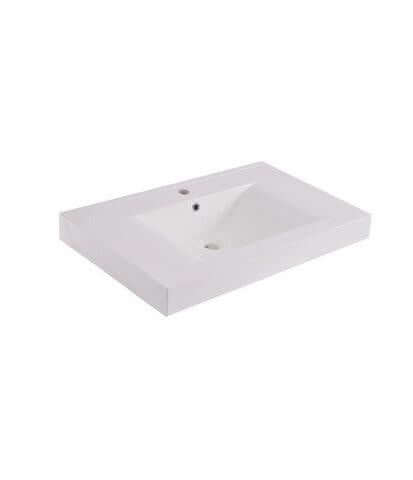 Sigid Badkamermeubelset Wiesbaden 80X46X58 Cm in MDF Hoogglans Wit (1 Kraangat, 2 Laden)