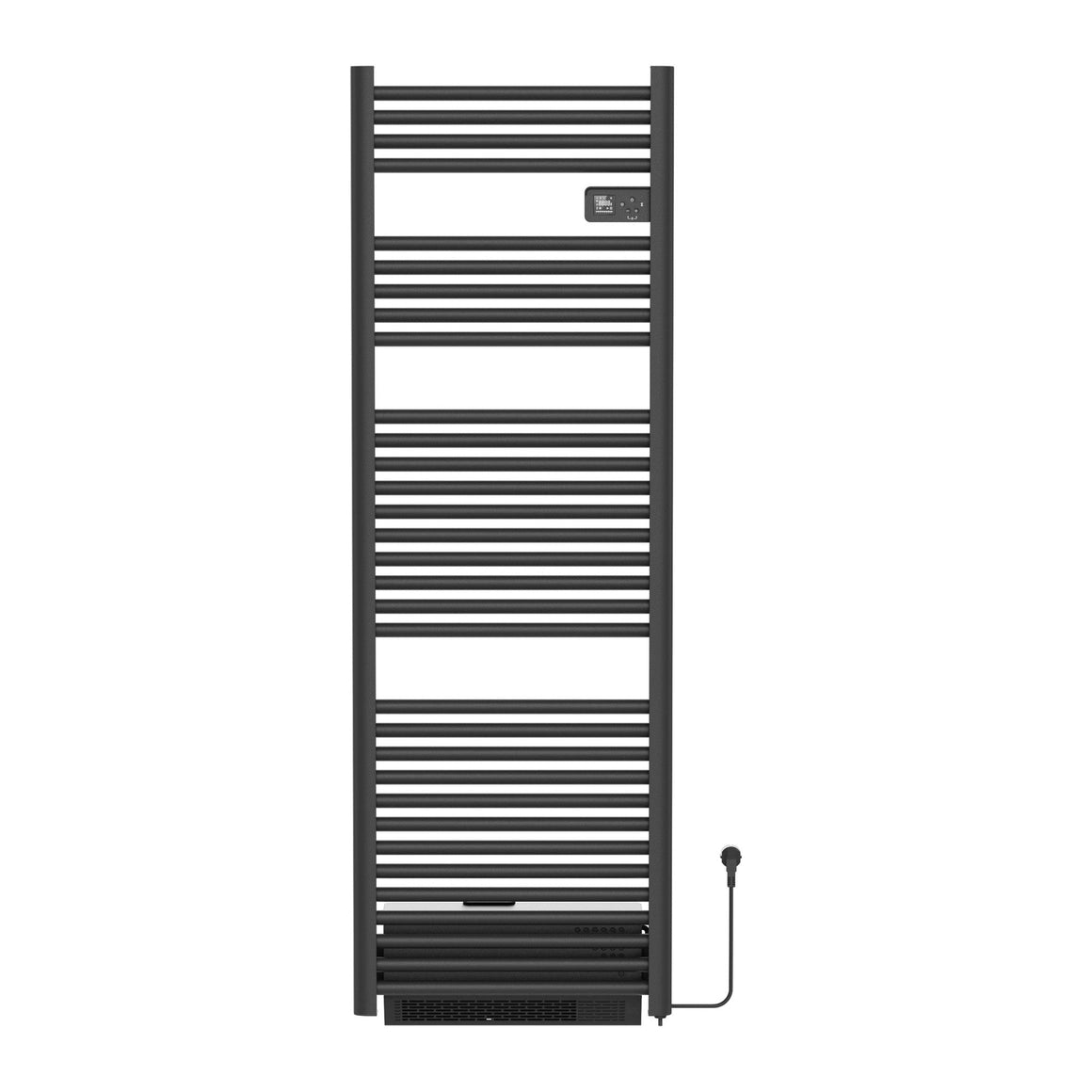 Belrad Elektrische Handdoekdroger met Blower – Smart WiFi – Mat Zwart 1640x540mm / 1840x540mm – product – vooraanzicht #kleur_mat-zwart
