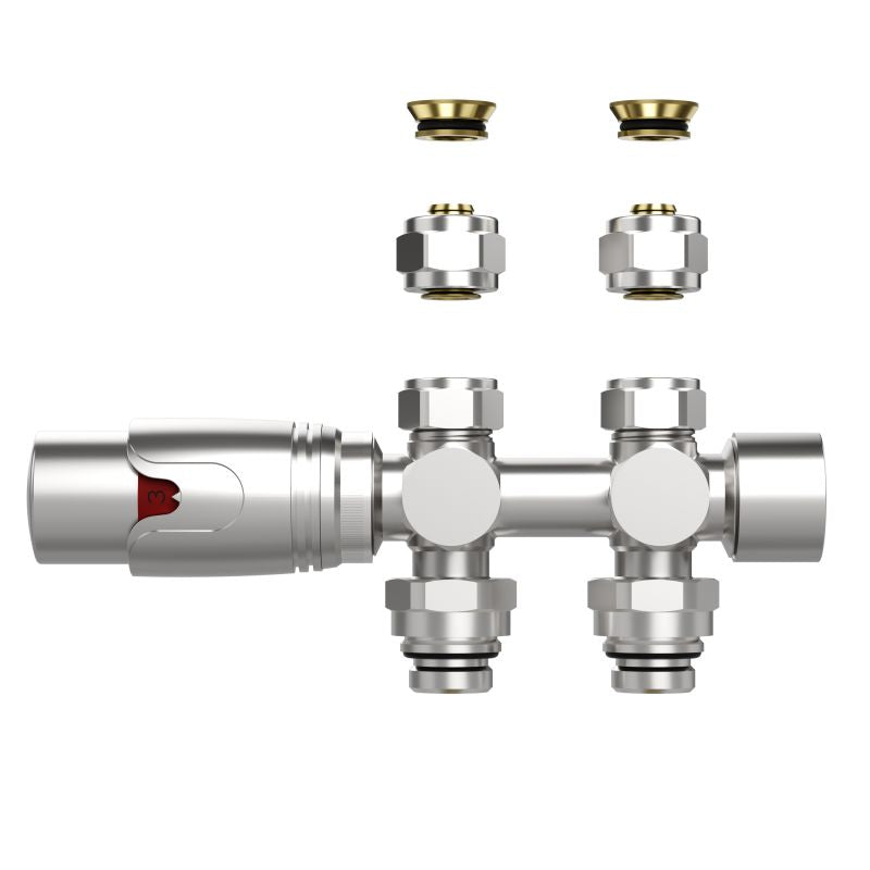 Belrad radiatorkraan BLR301 geborsteld RVS