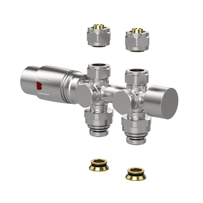Belrad radiatorkraan BLR301 detail geborsteld RVS