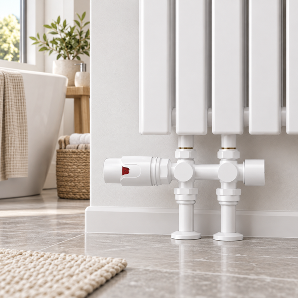 BELRAD Thermostatische Radiatorkraan – Muur - en Vloeraansluiting – 1/2MX16/2 M30