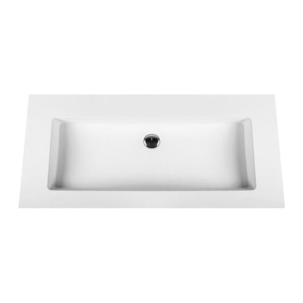 Aloni Solid Surface Wastafel zonder Kraangat (100 cm) - Wit