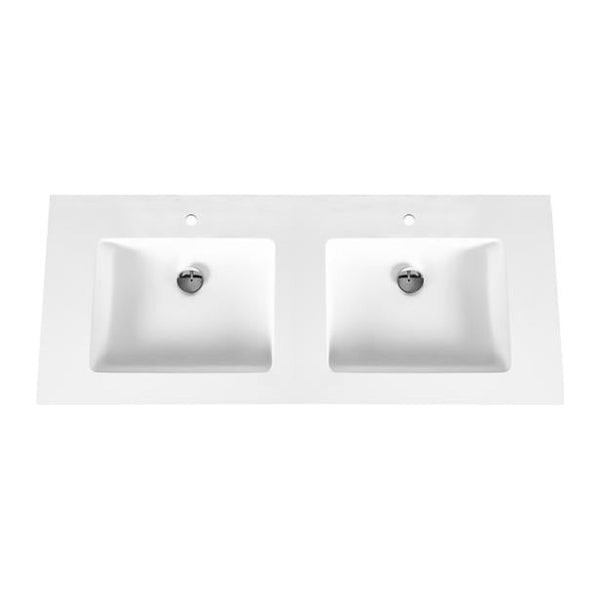 Aloni Solid Surface Dubbele Wastafel (160 cm) - Wit