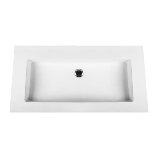 Aloni Solid Surface Wastafel zonder Kraangat (60 cm) - Wit