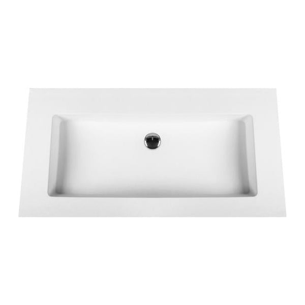 Aloni Solid Surface Wastafel zonder Kraangat (80 cm) - Wit