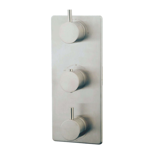 Caral afbouwdeel thermostat encastré 3 voies acier brossé PVD
